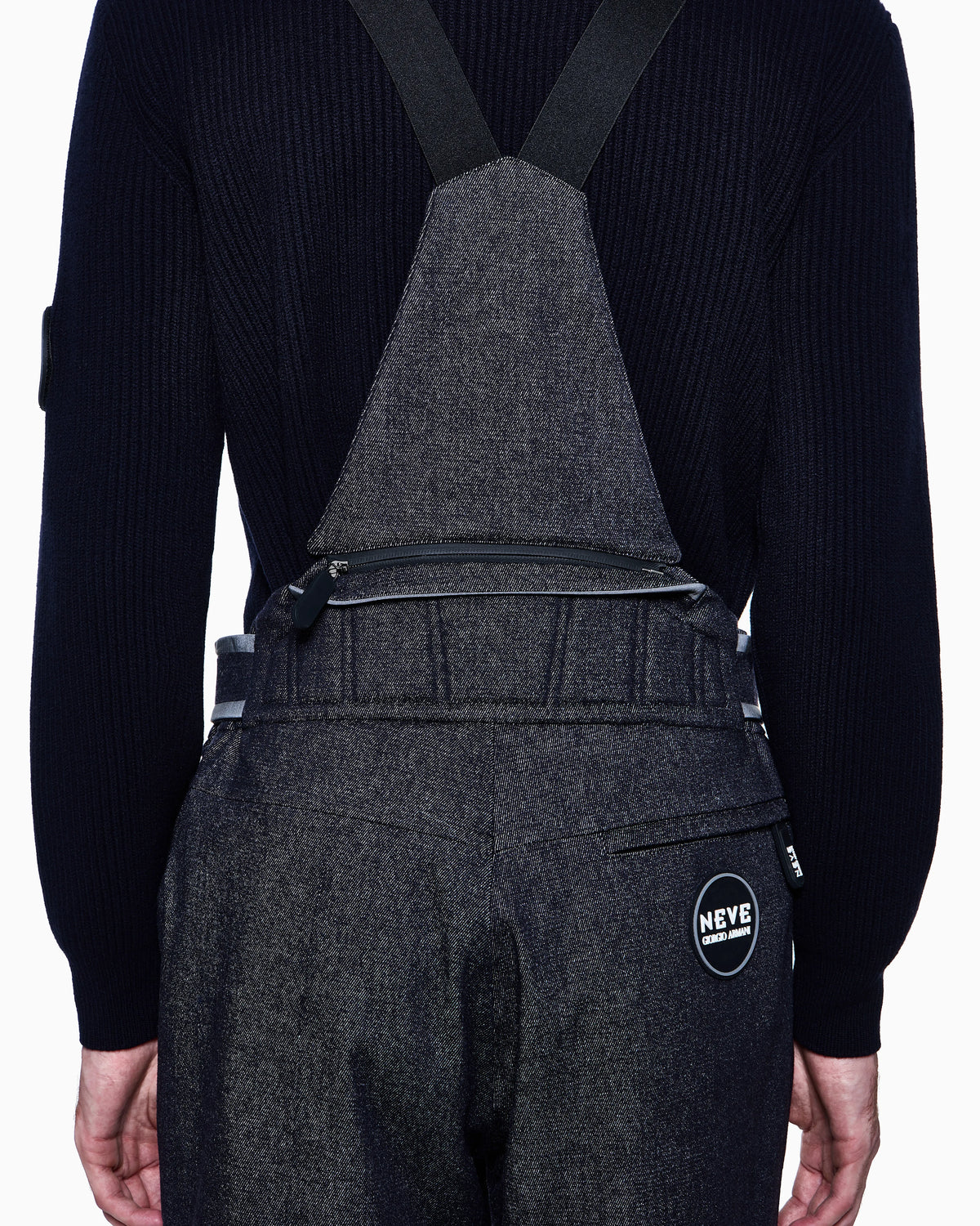 Wool insulated salopettes with denim effect
