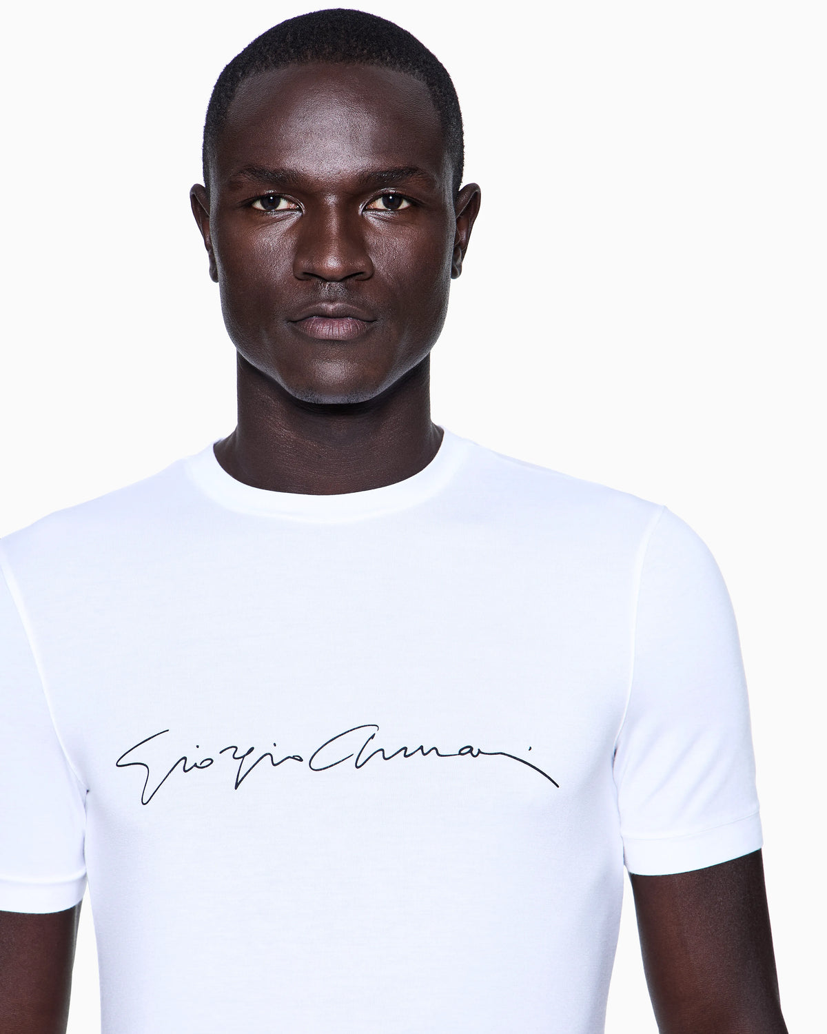 Stretch t-shirt in viscose with crew neck and logo