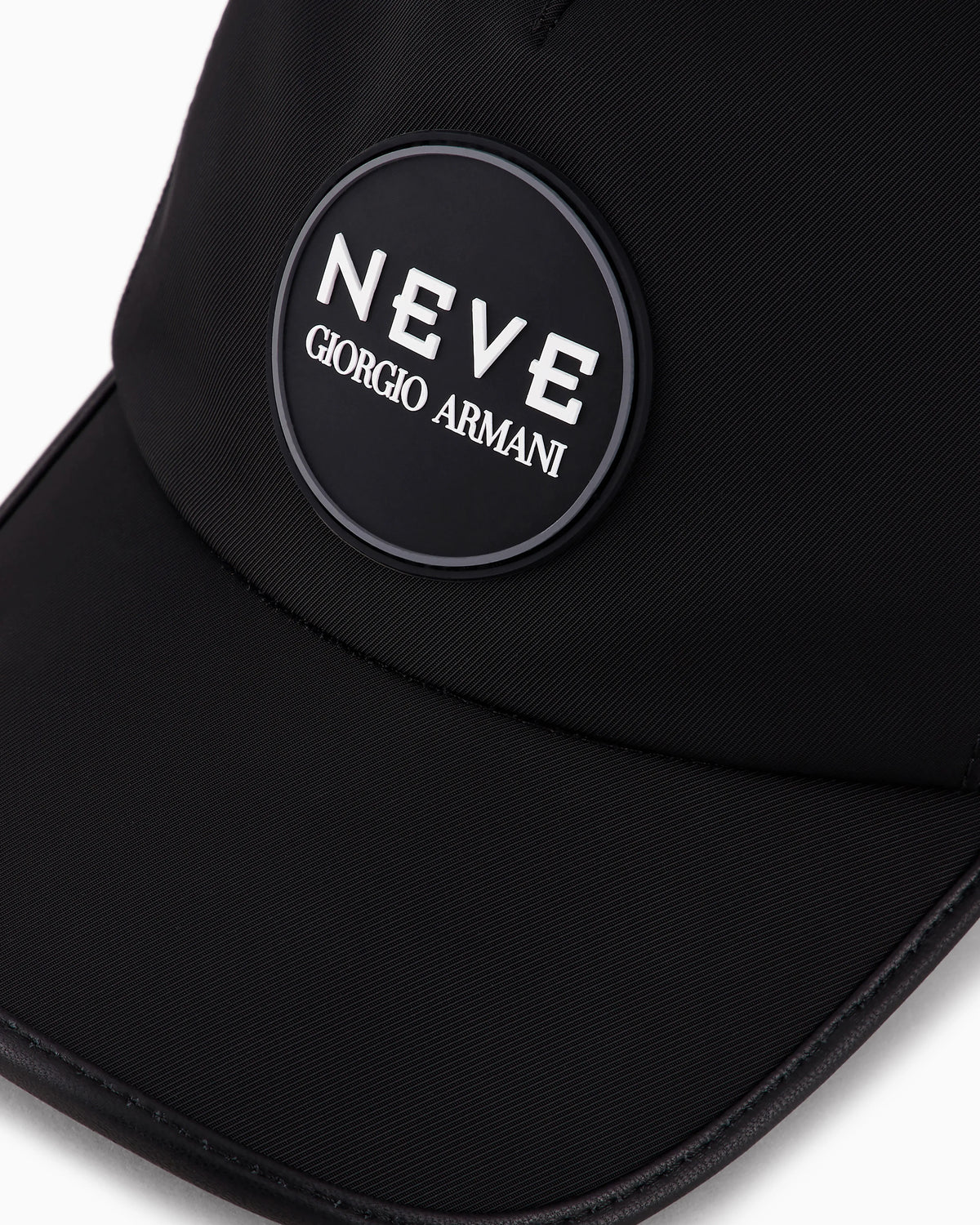 Nylon cap with nappa piping and cotton lining
