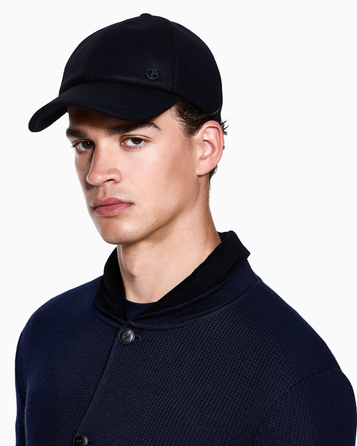 Virgin wool and cashmere baseball cap