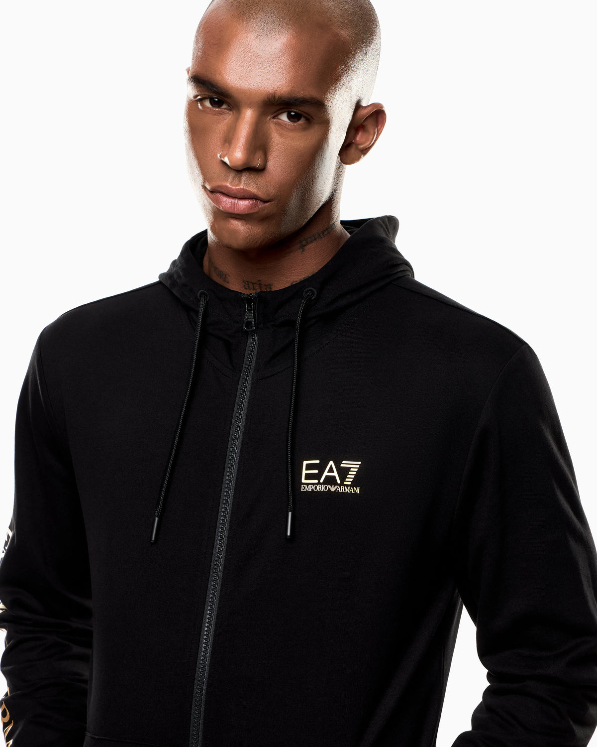 Logo zip up sweatshirt in cotton with a hood Logo Series