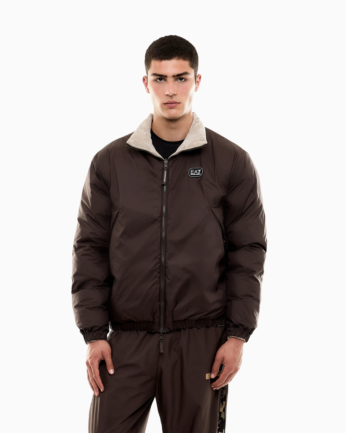 Bomber jacket oversized in velvet with an embossed logo