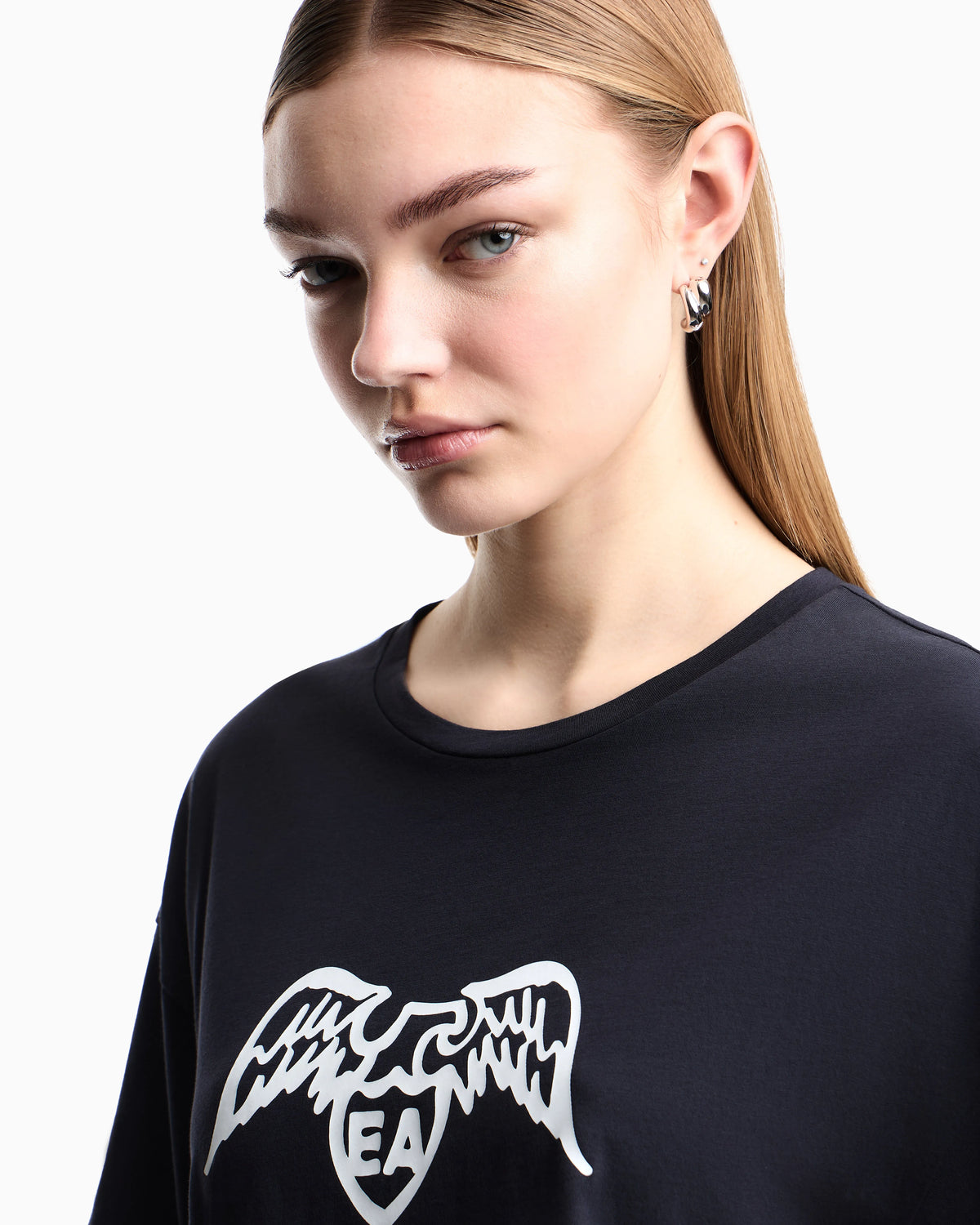 Pima t-shirt with maxi eagle logo and short sleeves