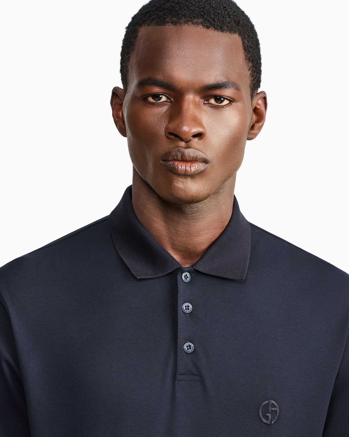 Slim fit polo in stretch cotton pique with logo