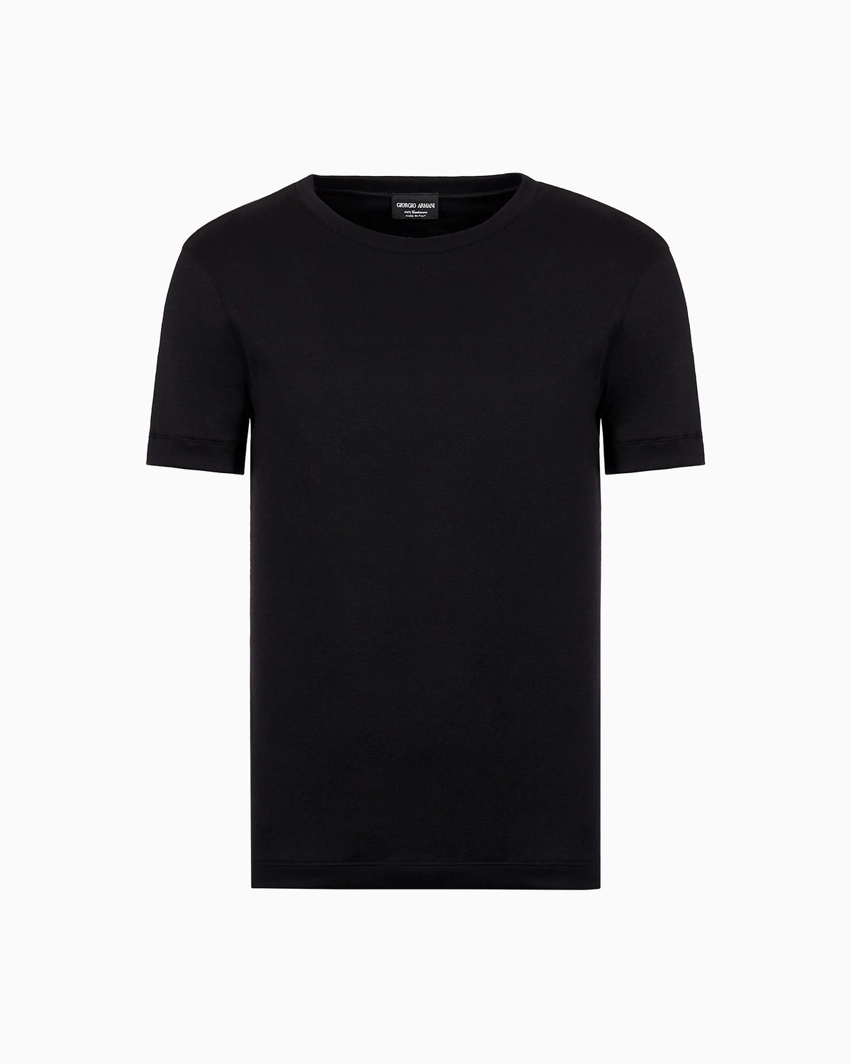 ASV crew-neck, short-sleeved jumper in cashmere interlock