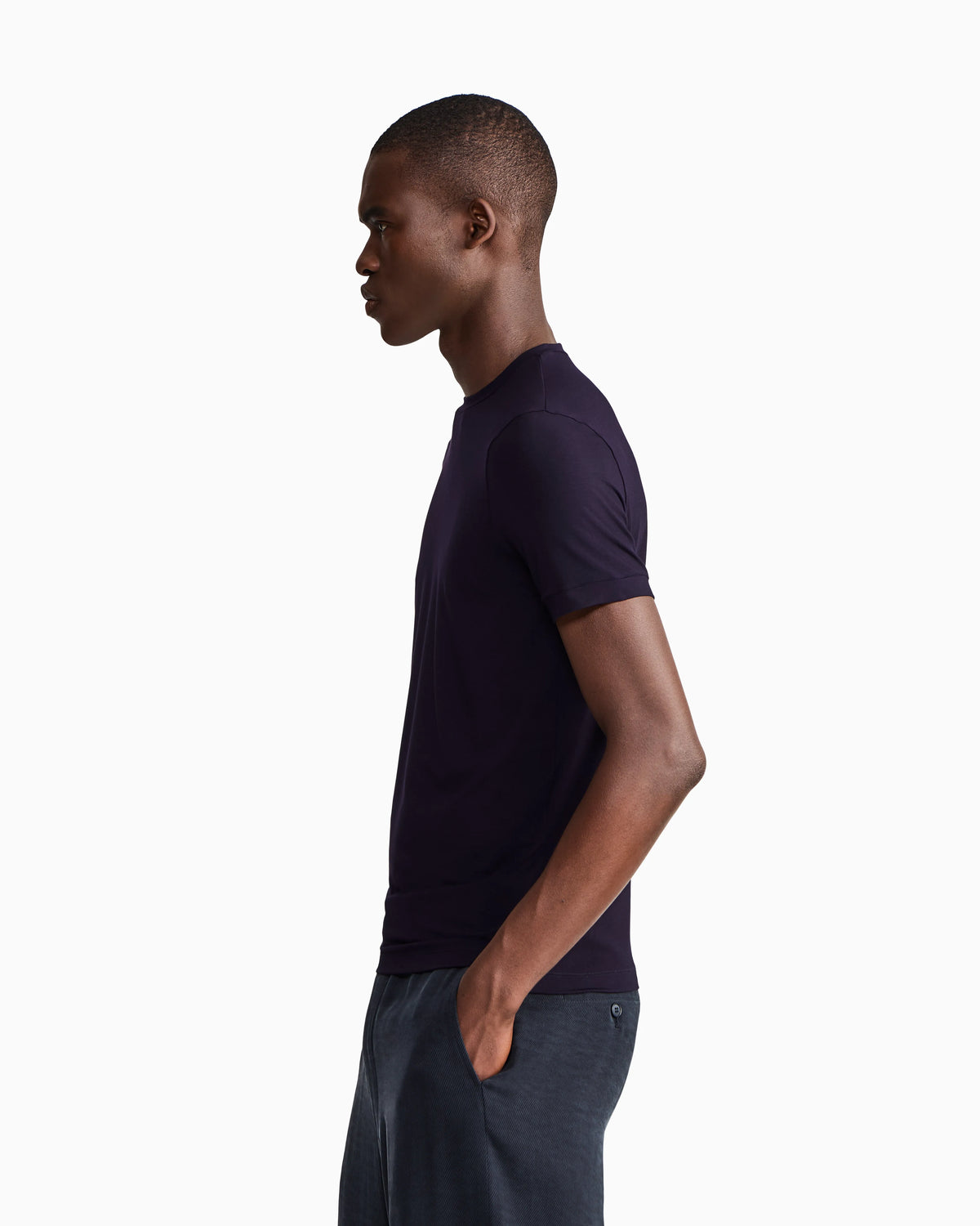 crew-neck T-shirt in stretch viscose jersey