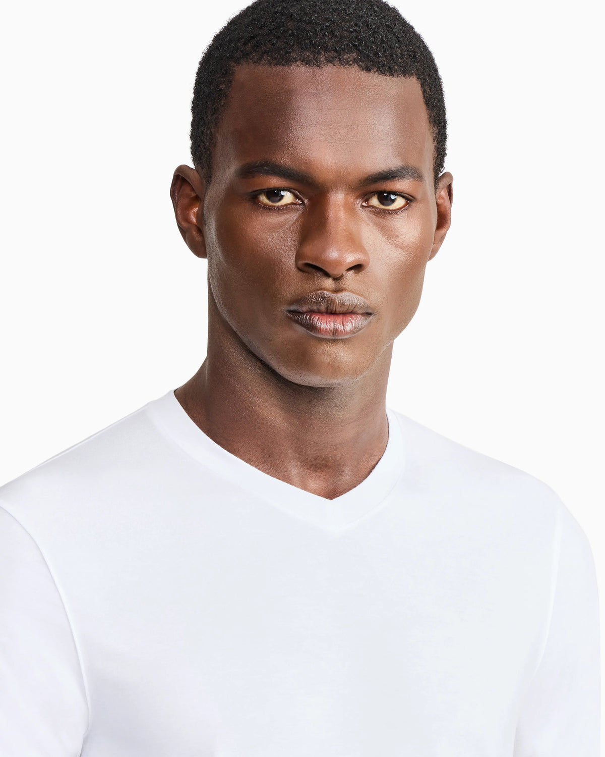 Jersey t-shirt with a V-neck in stretch viscose Icon