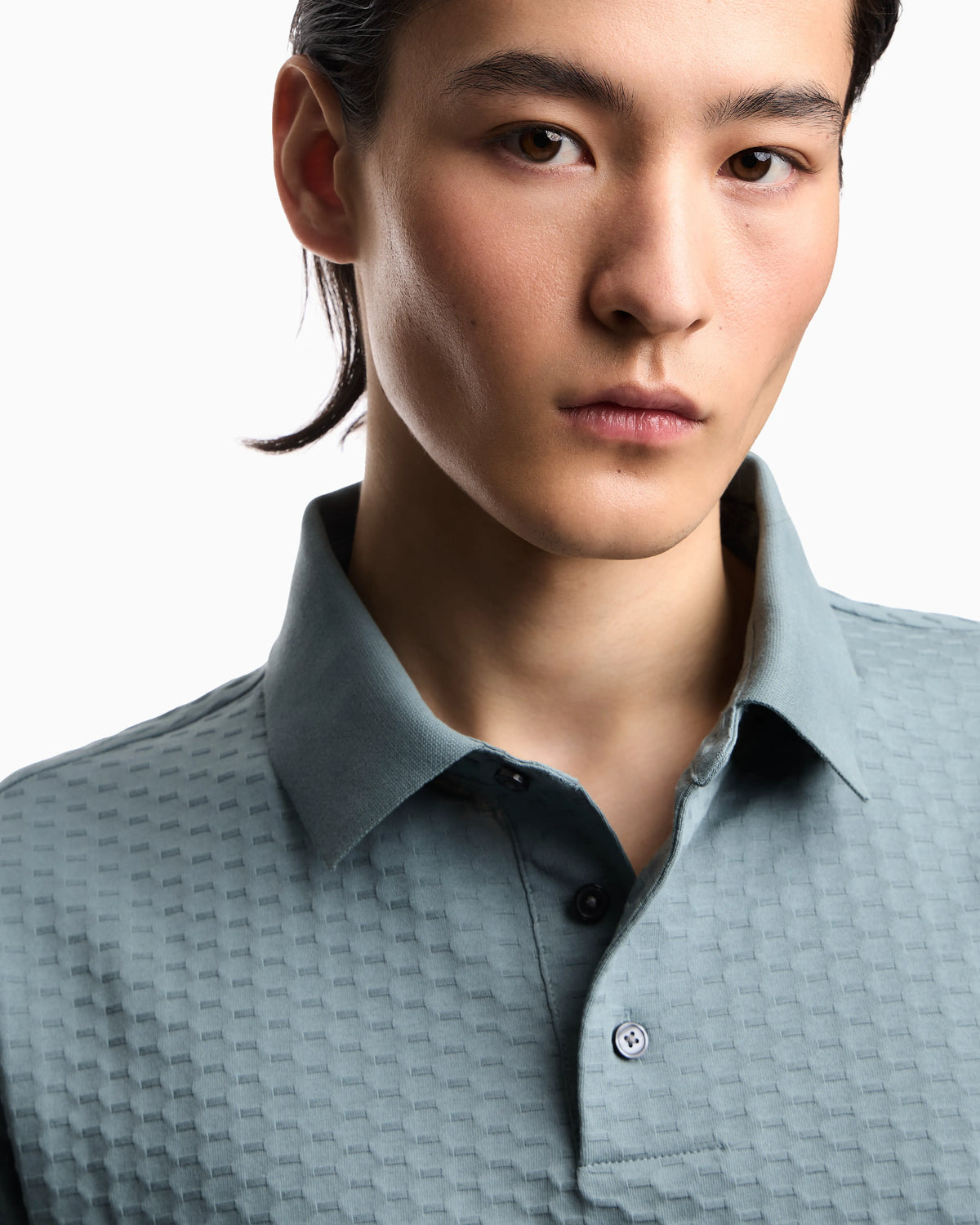 US Exclusive jacquard jersey polo shirt