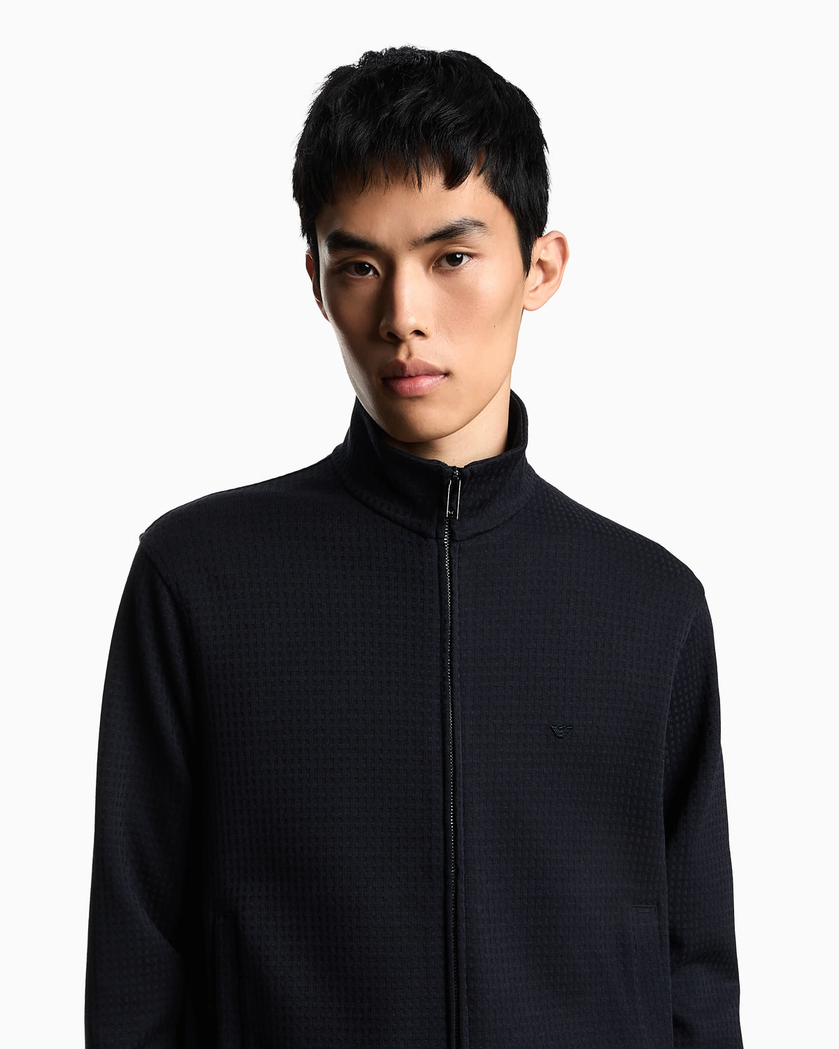 ASV full-zip sweatshirt in Lyocell-blend jacquard jersey