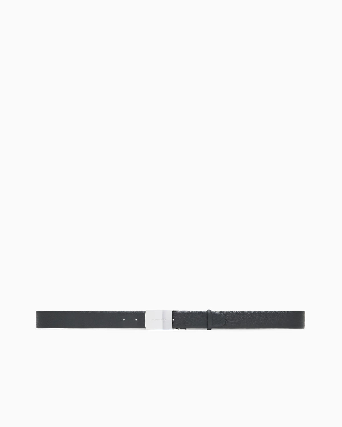 Pebbled leather belt with plate