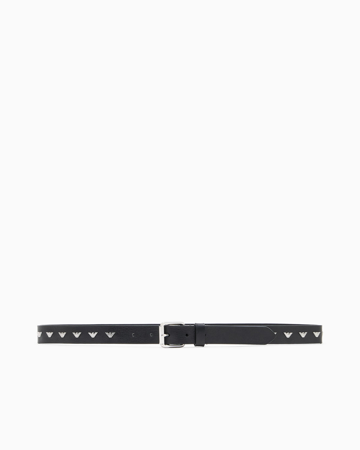 Leather belt with metal micro eagles
