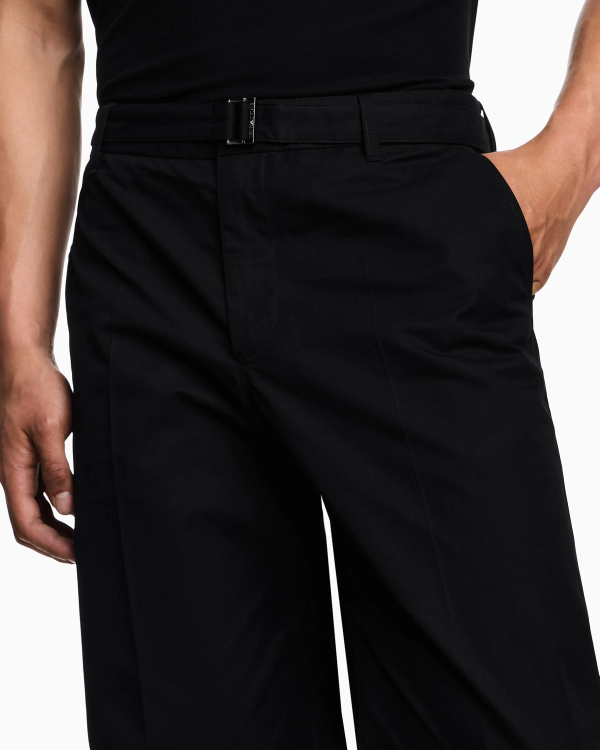 Cotton trousers with matching belt