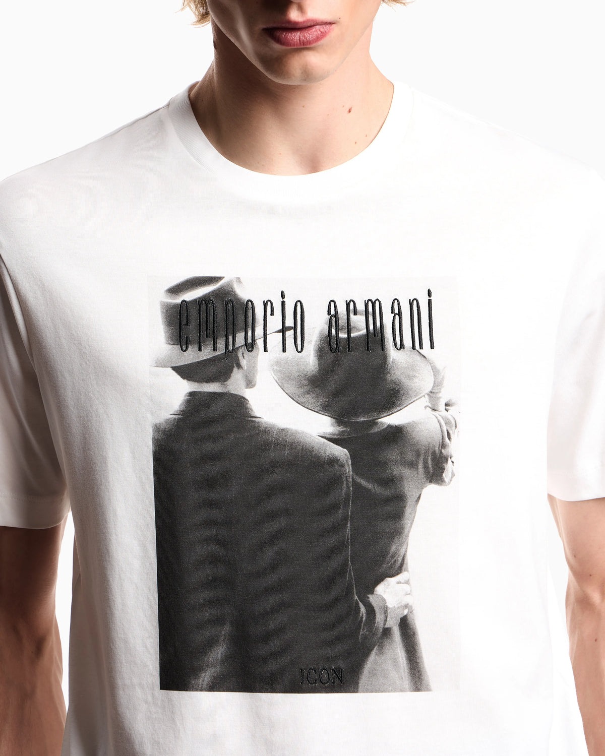 Icon jersey T-shirt with photographic print and embroidery