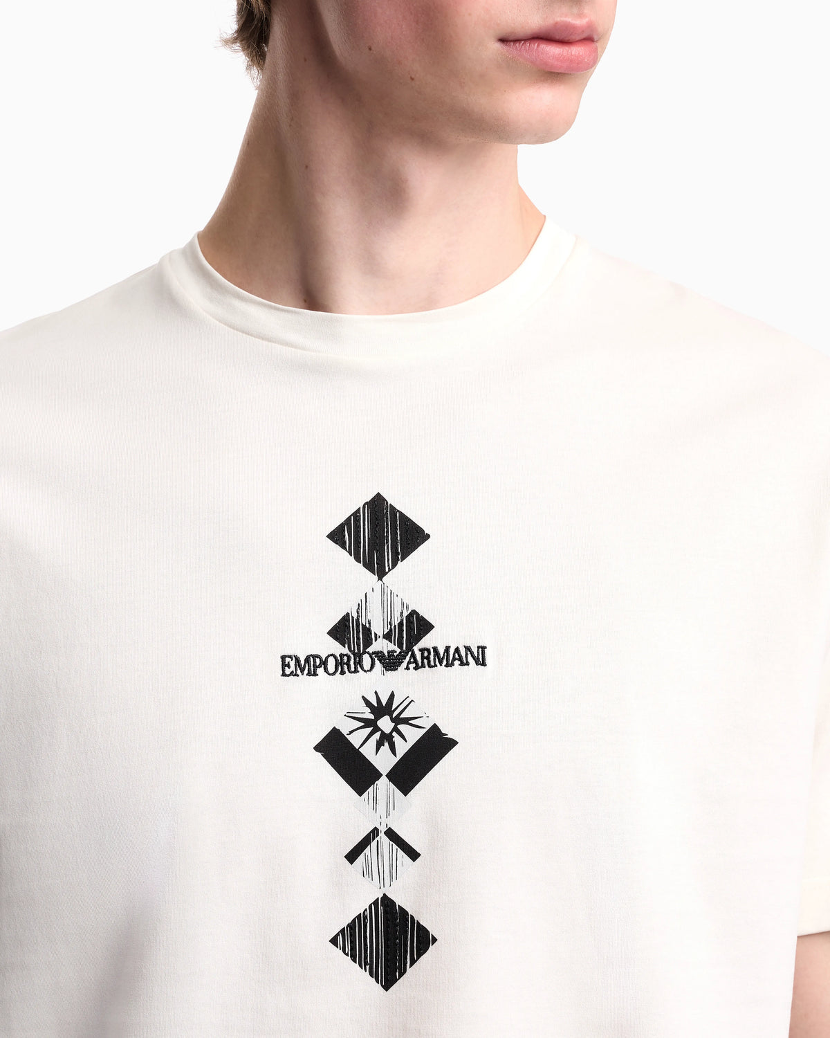 Jersey T-shirt with tribal print