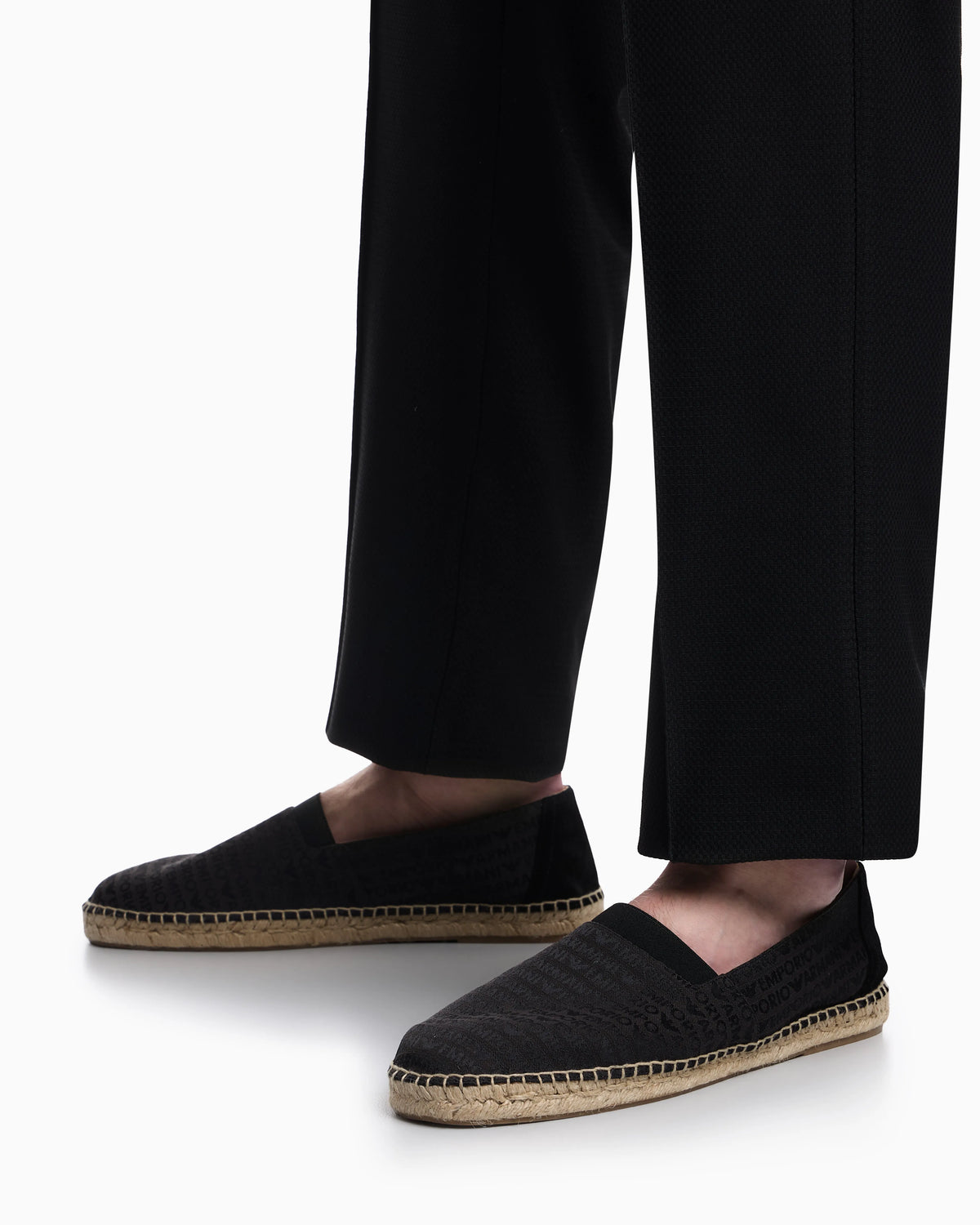 Jacquard espadrilles with all-over logo lettering