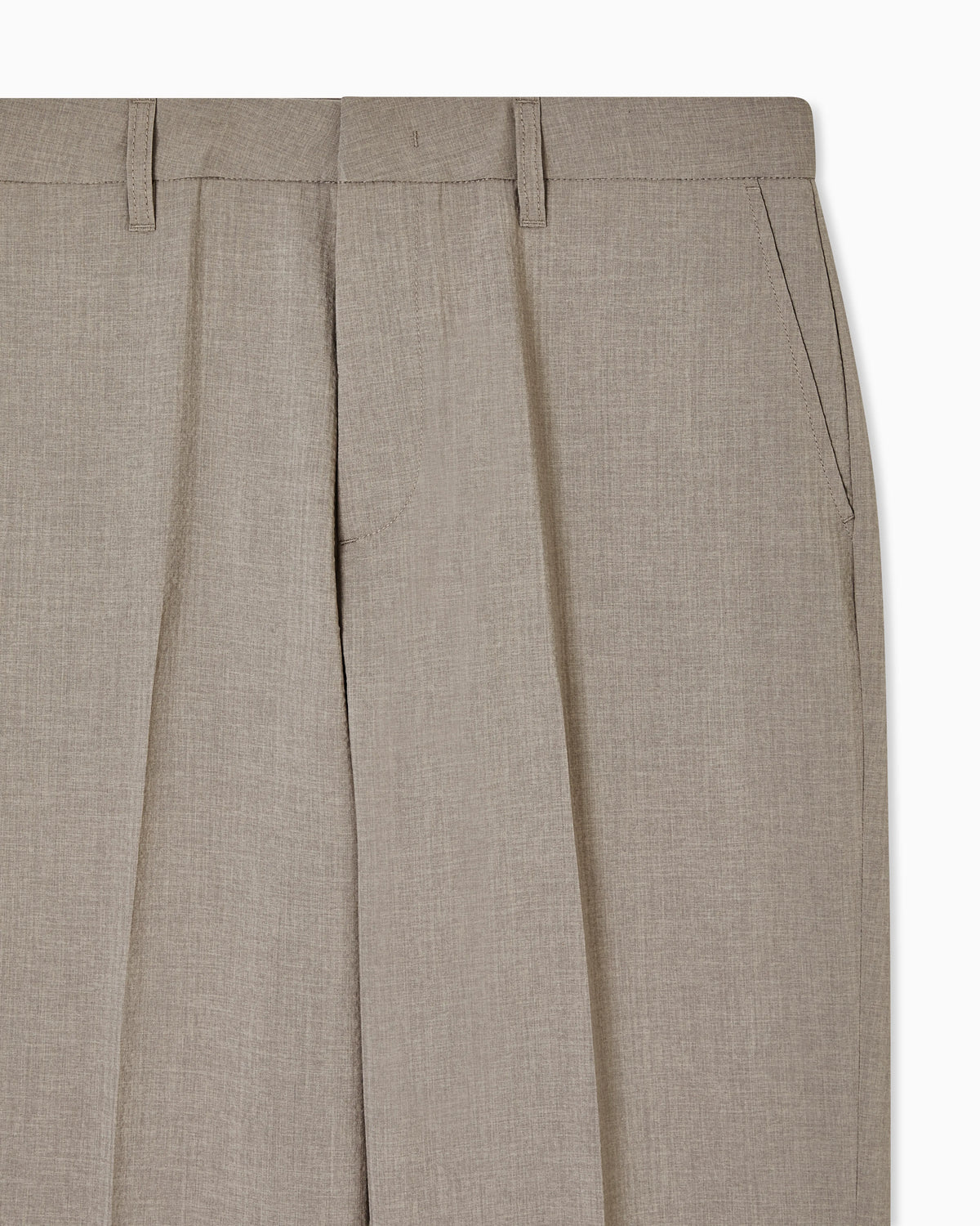 Pleated technical seersucker fabric trousers