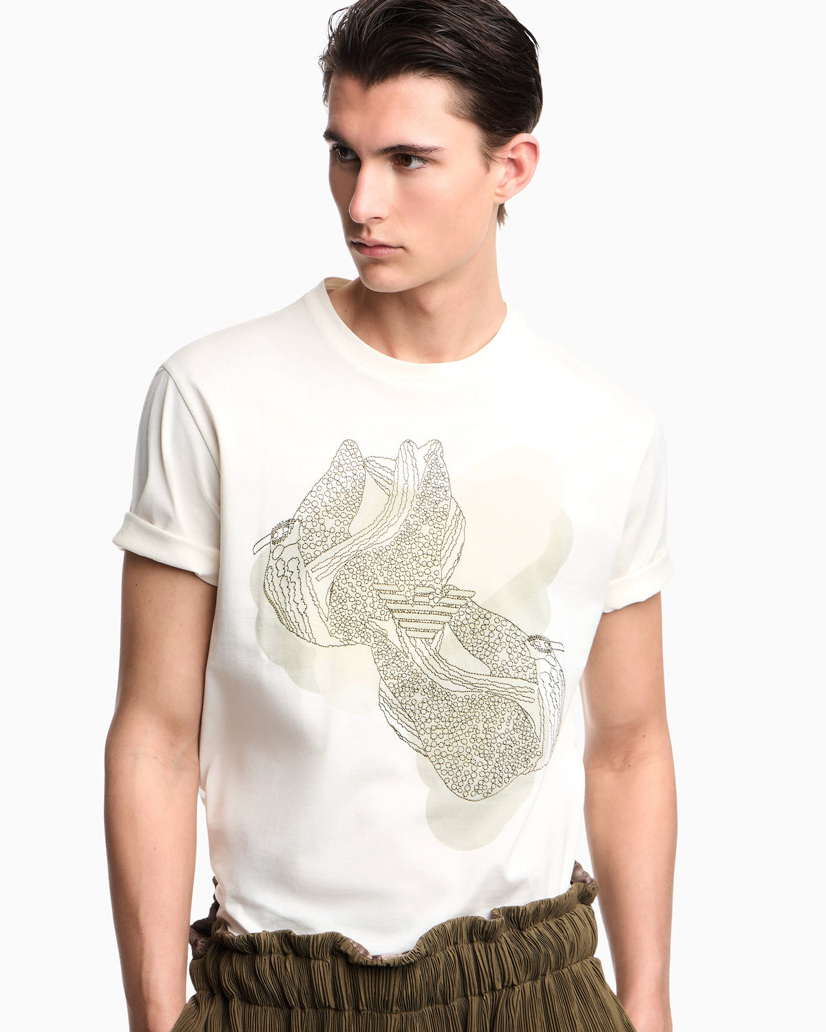 Jersey T-shirt with embroidery and print