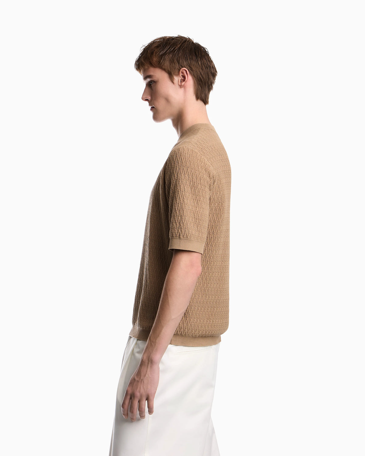 Chevron jacquard knit sweater
