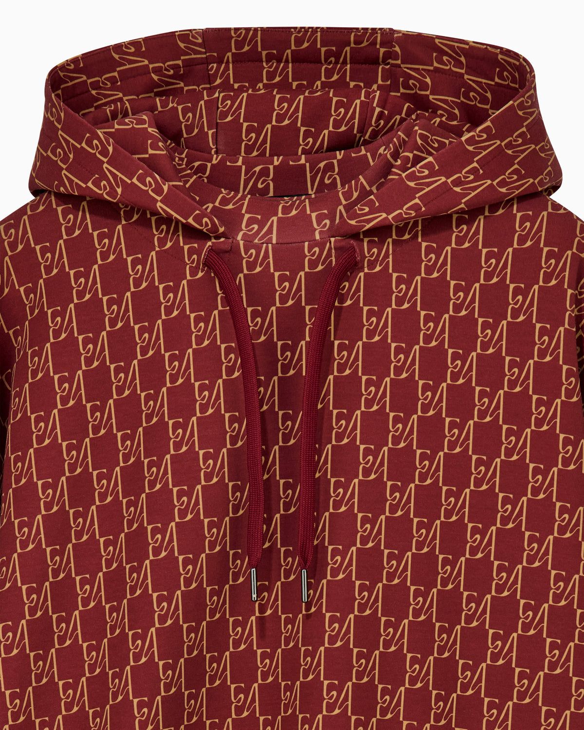 Double jersey hoodie with all-over logo print