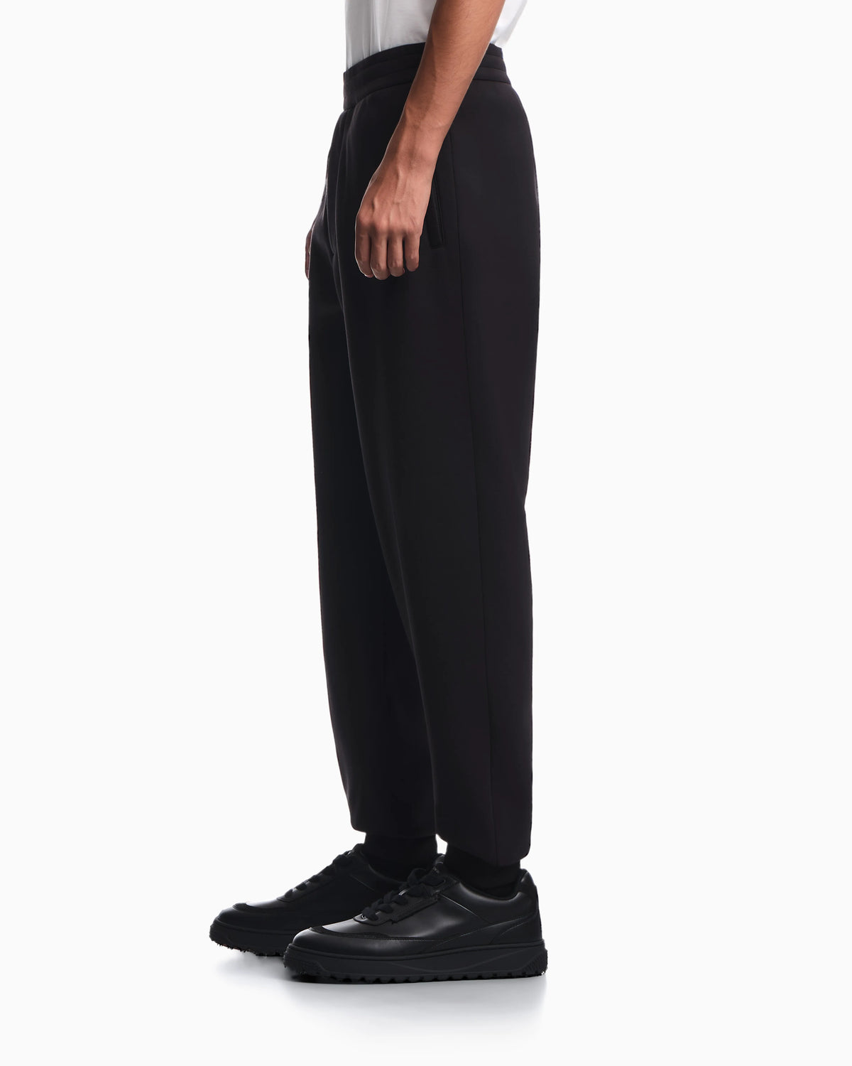 Modal fleece jogger trousers with ribbed cuffs