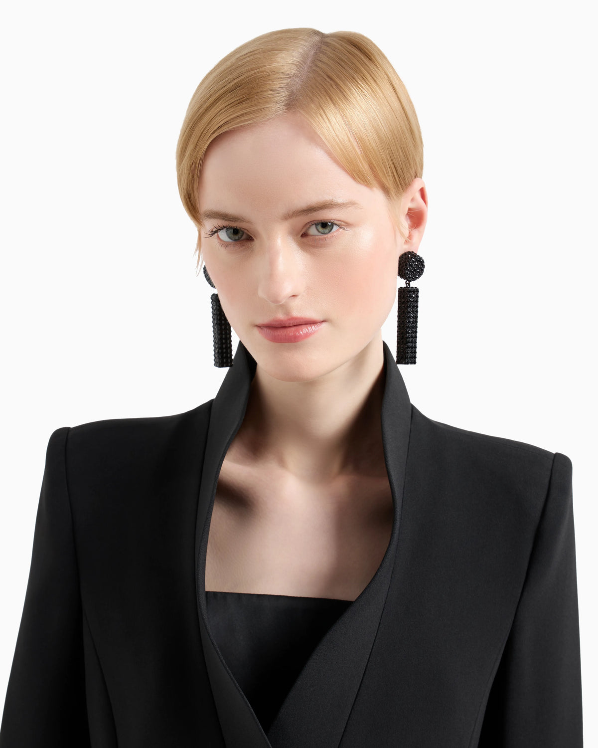 Crêpe cady jacket with ruffle-effect contoured edges