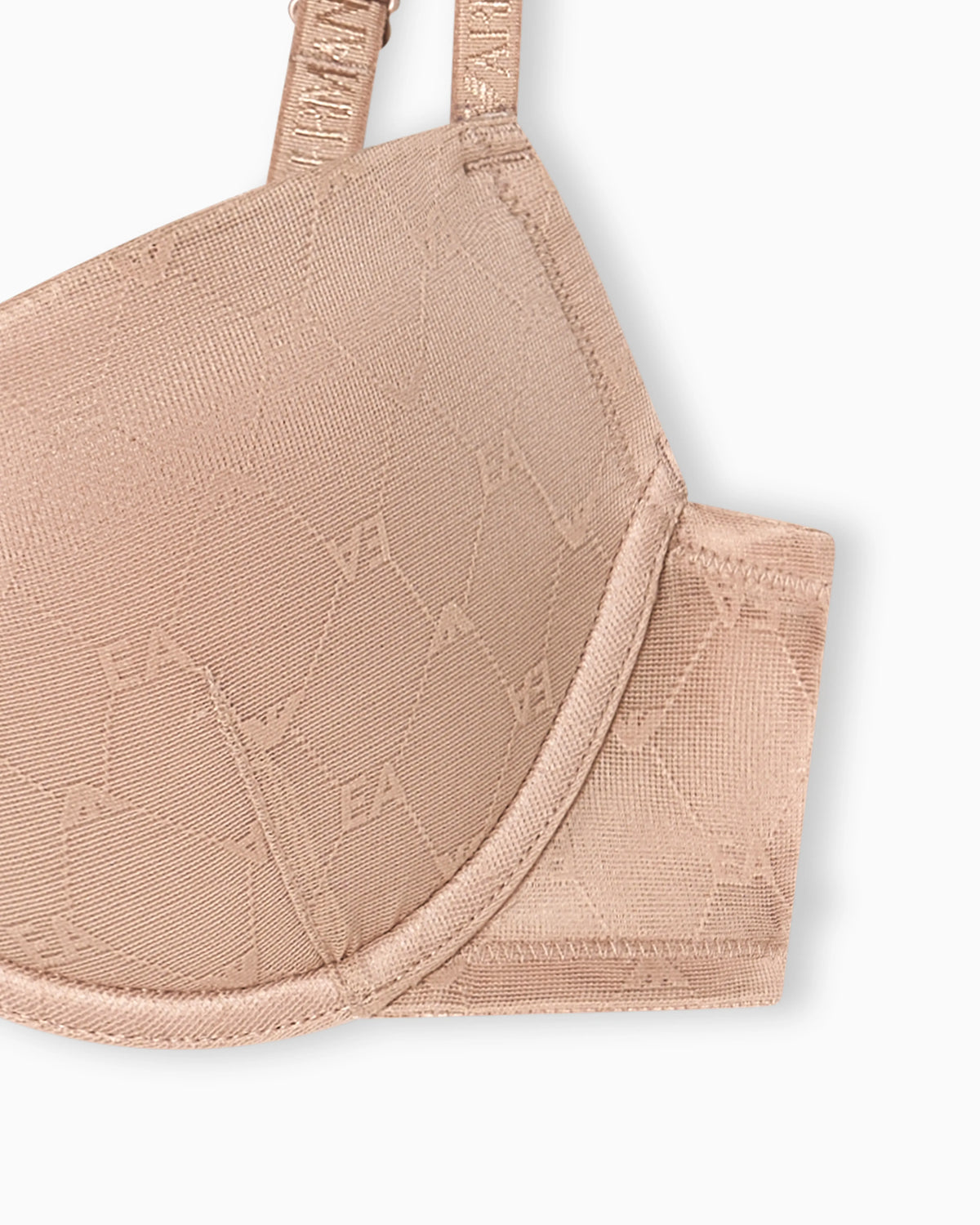 all-over eagle logo push-up bra in recycled mesh