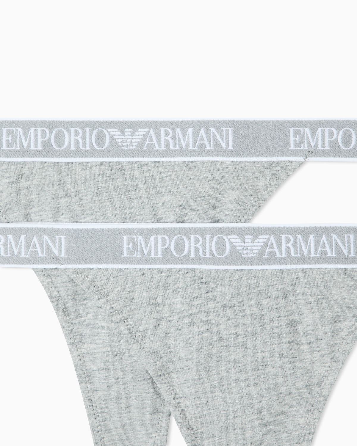 Two-pack of Iconic organic jersey thongs with logo waistband