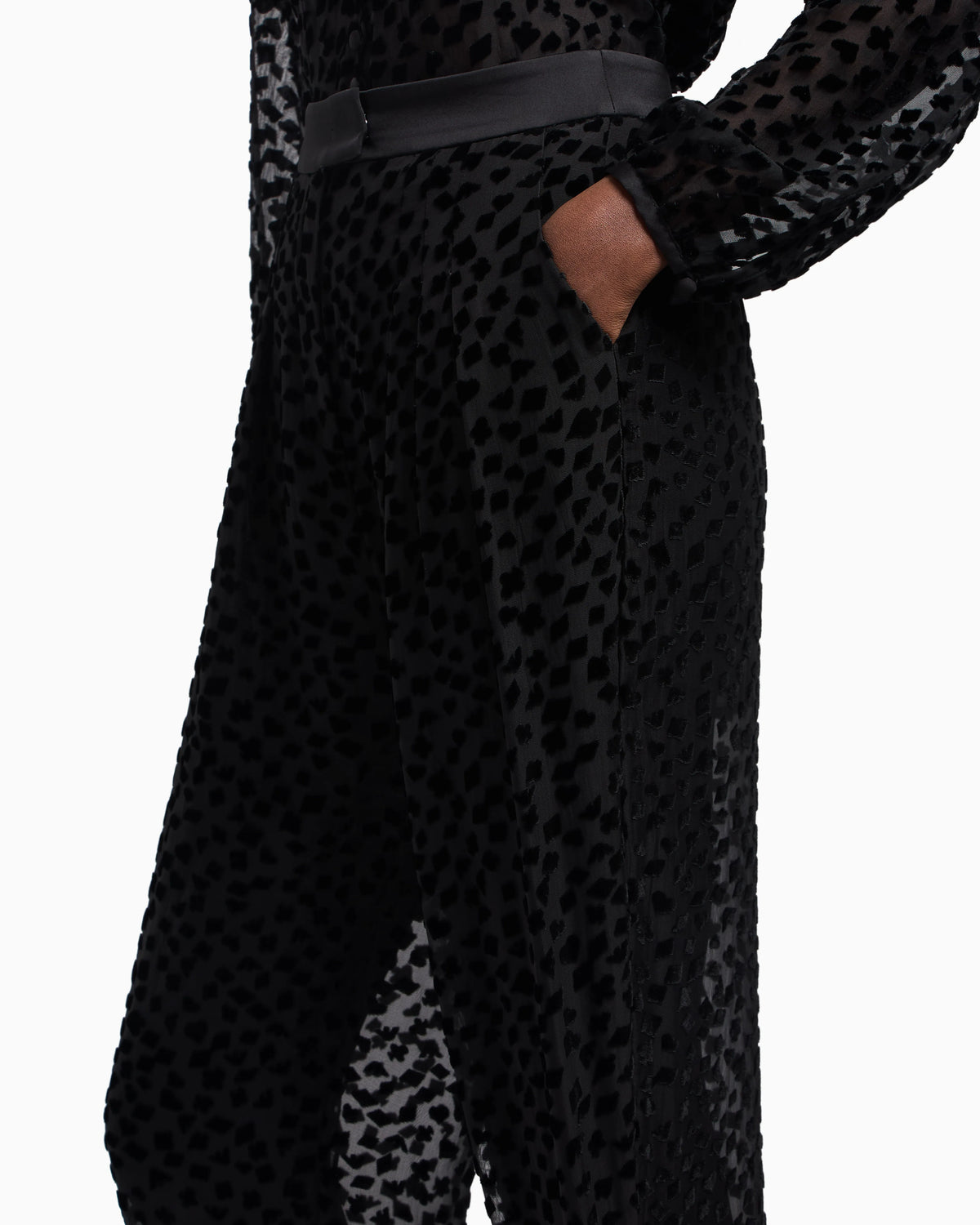 ASV Jeu de Cartes devoré tulle trousers with pleats