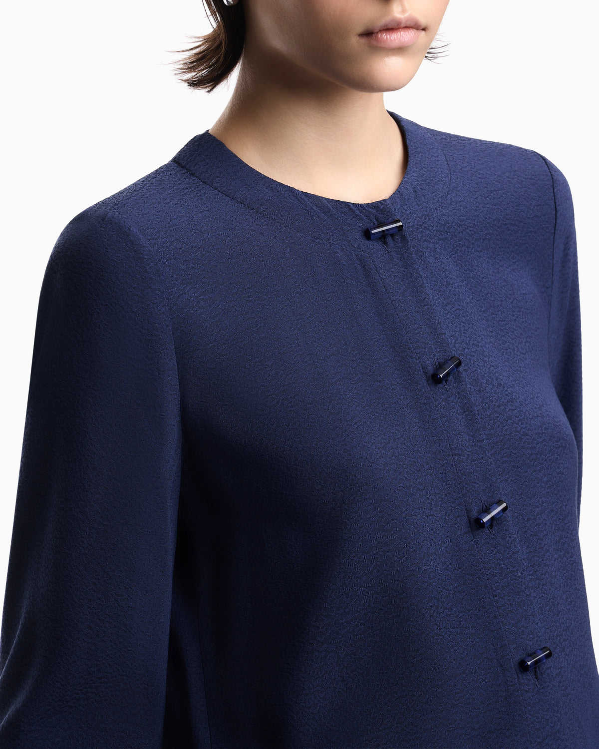 micro leopard spot jacquard fluid fabric shirt