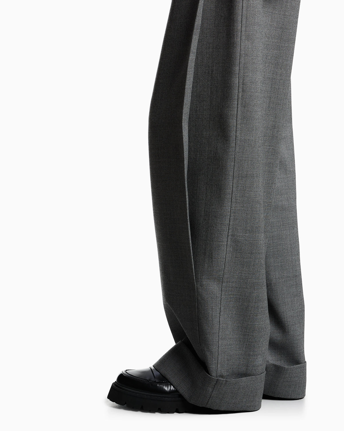 Mouliné wool crêpe trousers with darts