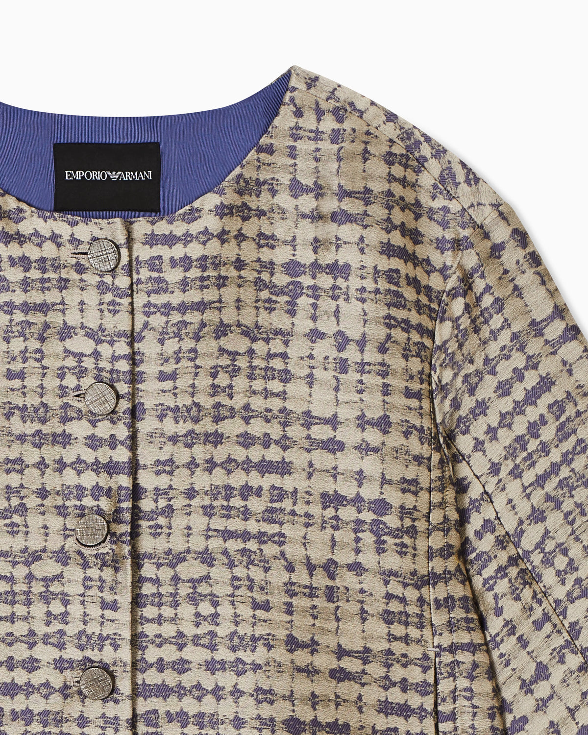 Jacquard jacket with geometric motif