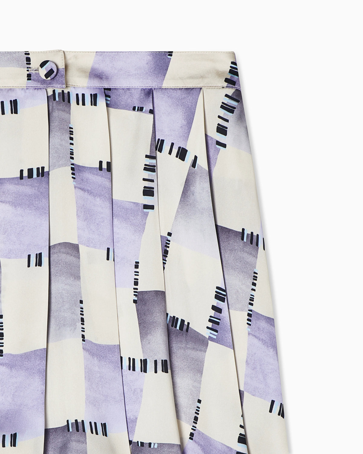 Check print satin culottes