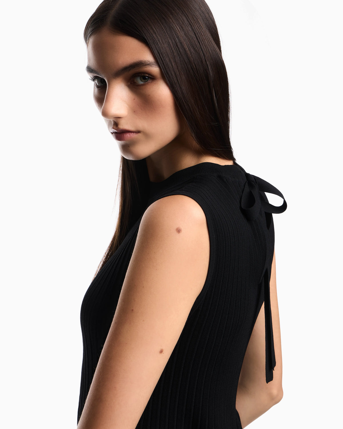 pleat-knit dress