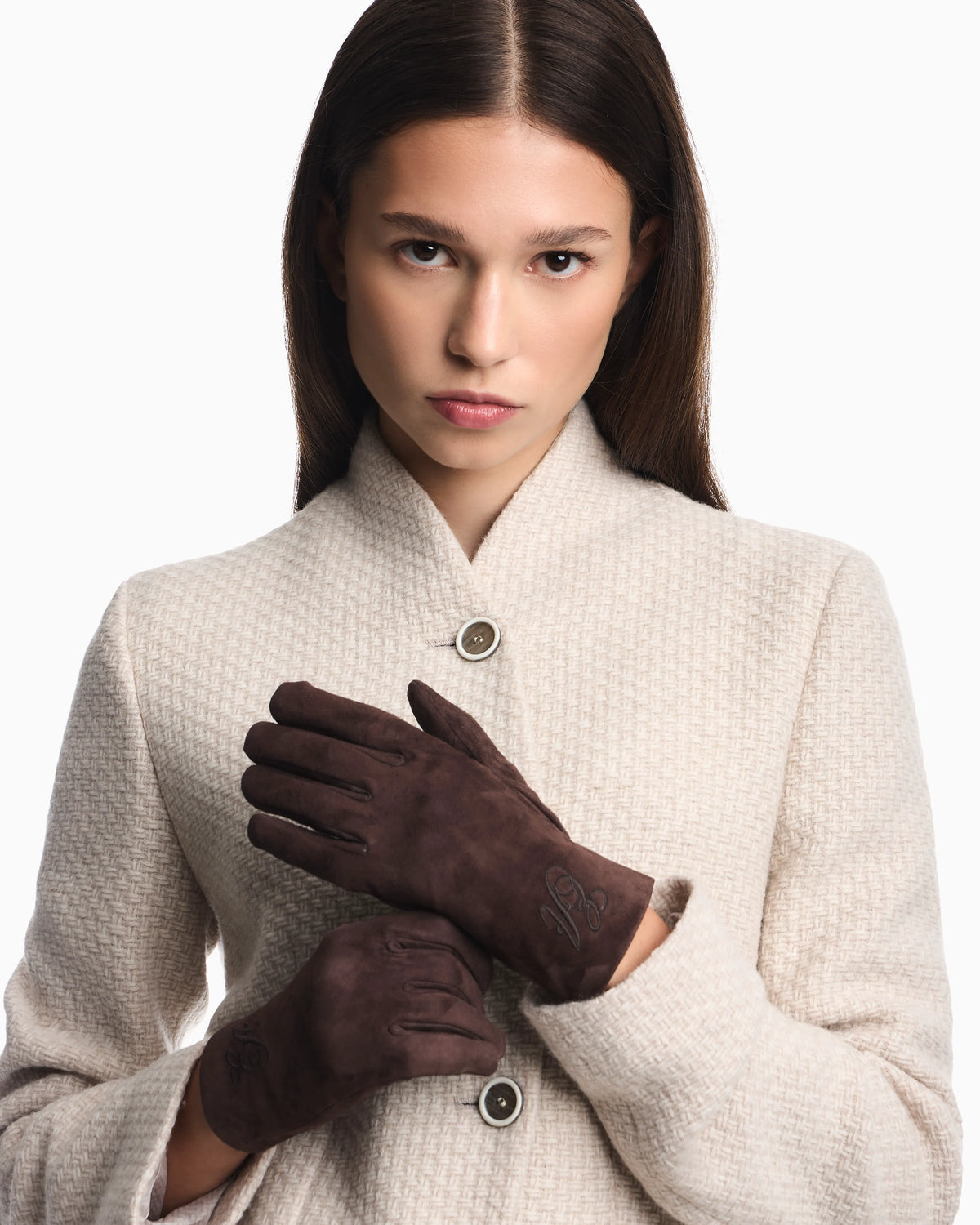 Suede gloves with Signature Capsule logo embroidery