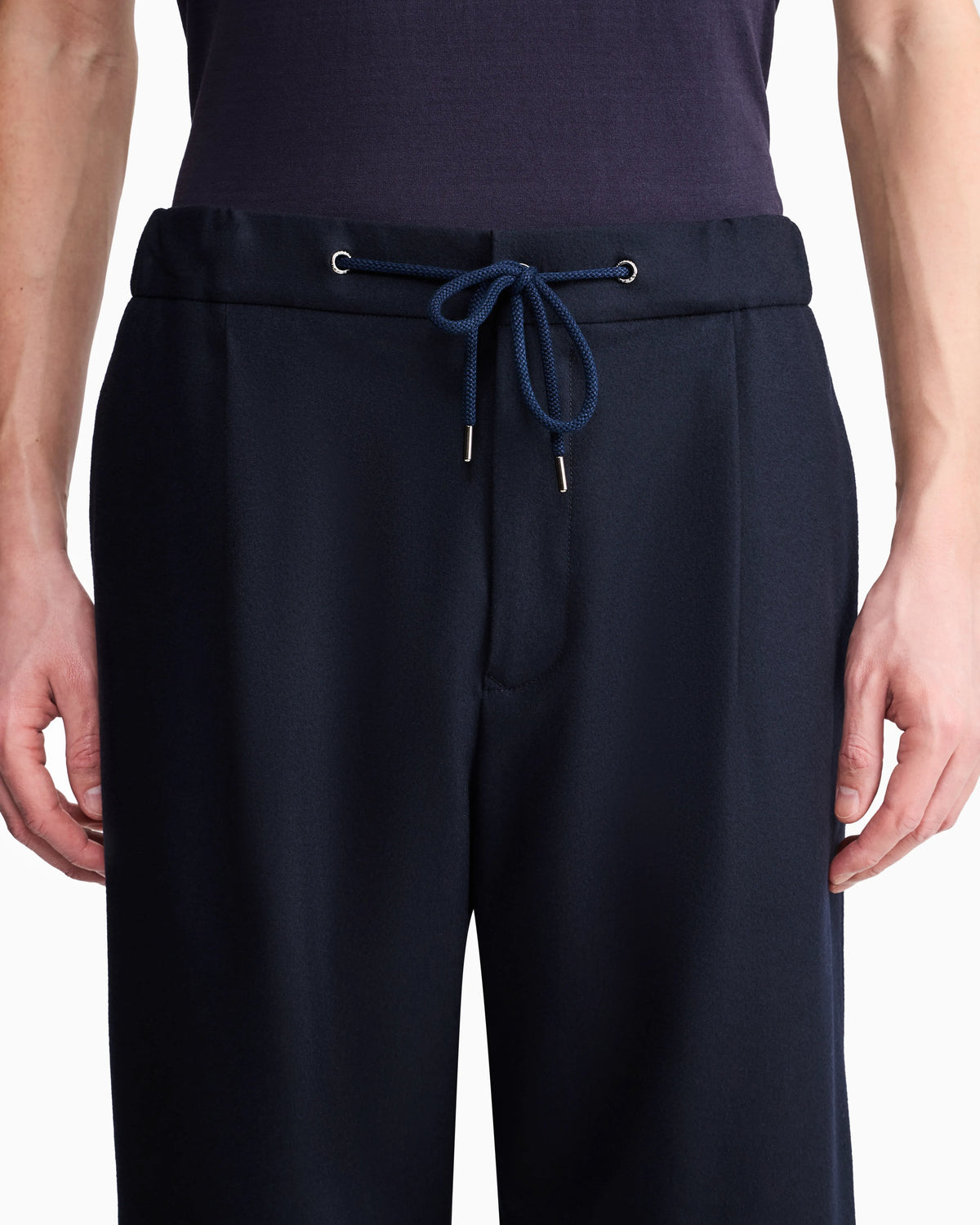 Trouser Cashmere regular fit solid stretch drap