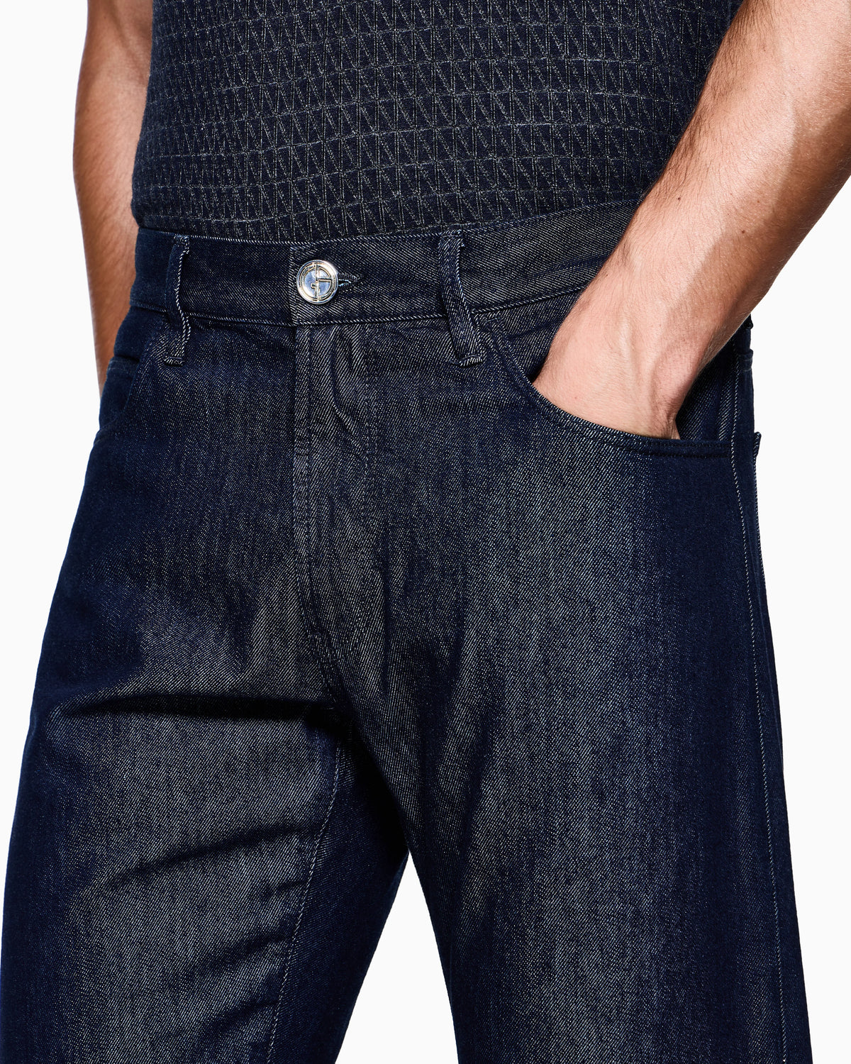Regular-fit five-pocket trousers in silk and luxury cotton twill