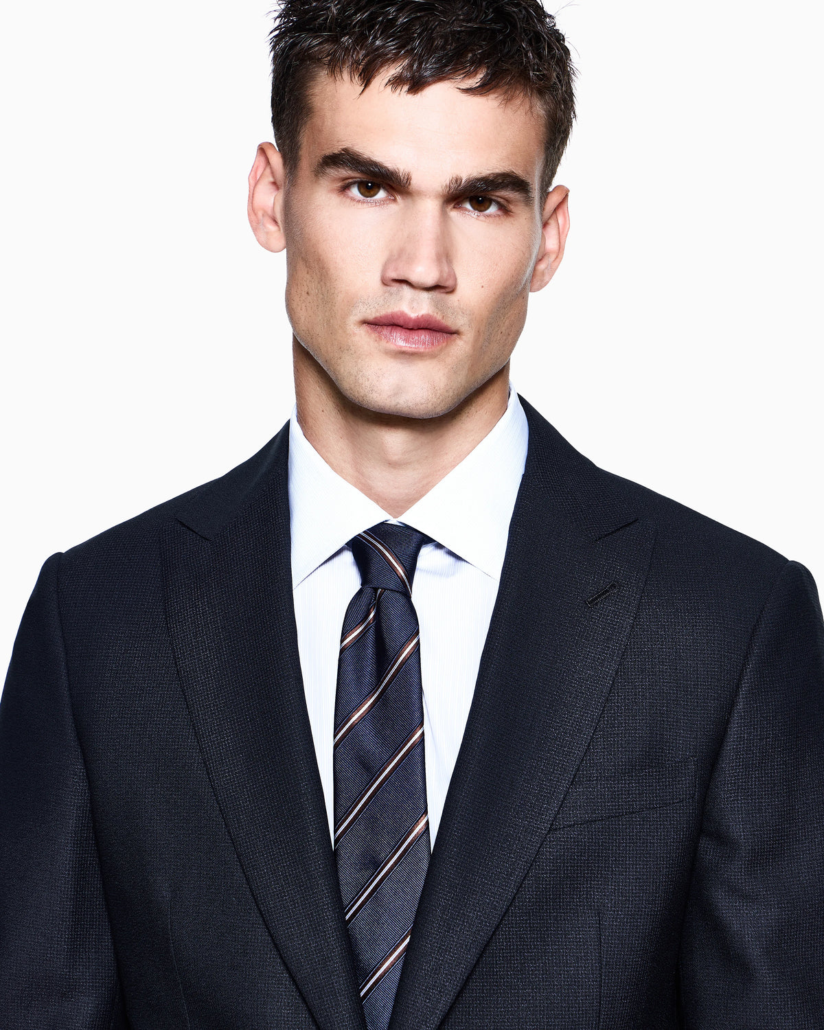 Regular-fit shirt in striped luxury cotton