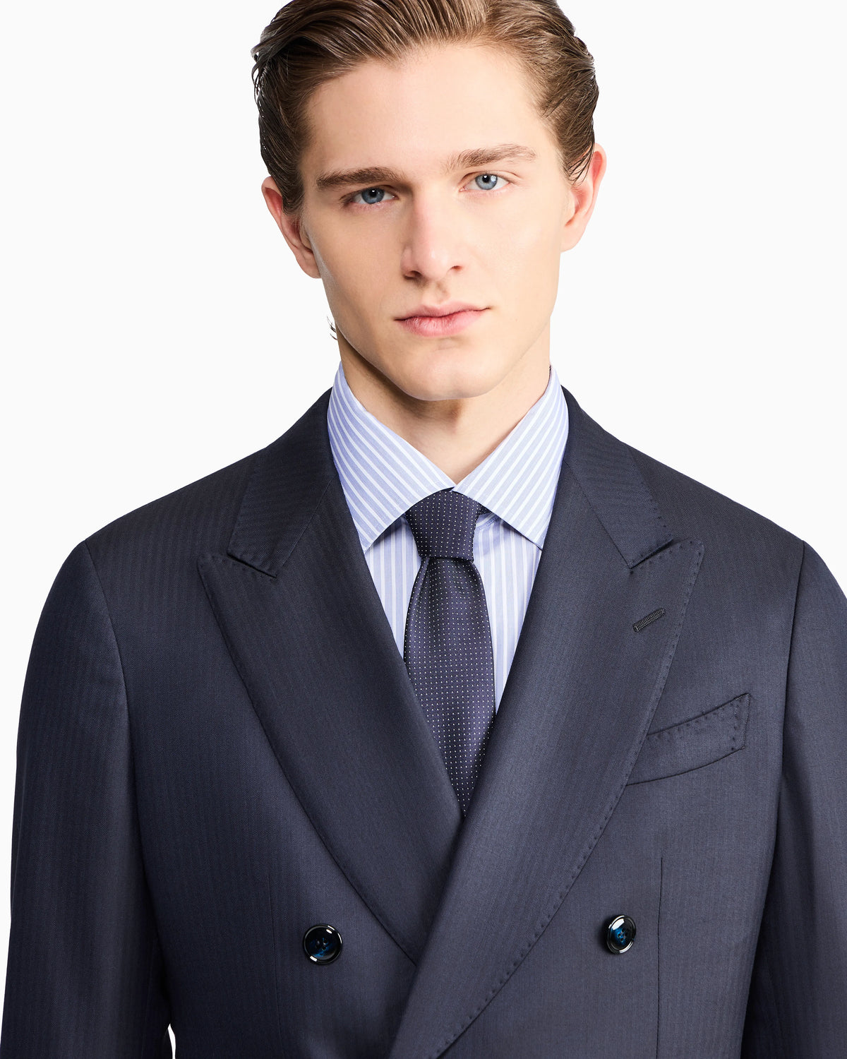 Regular-fit shirt in luxury striped cotton