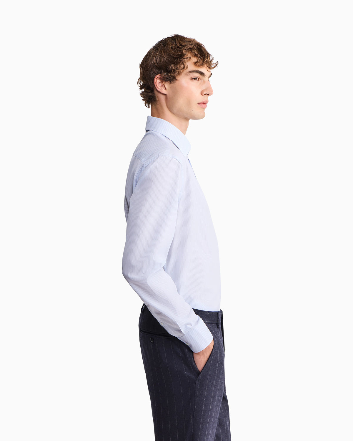 Regular fit shirt in yarn-dyed striped cotton