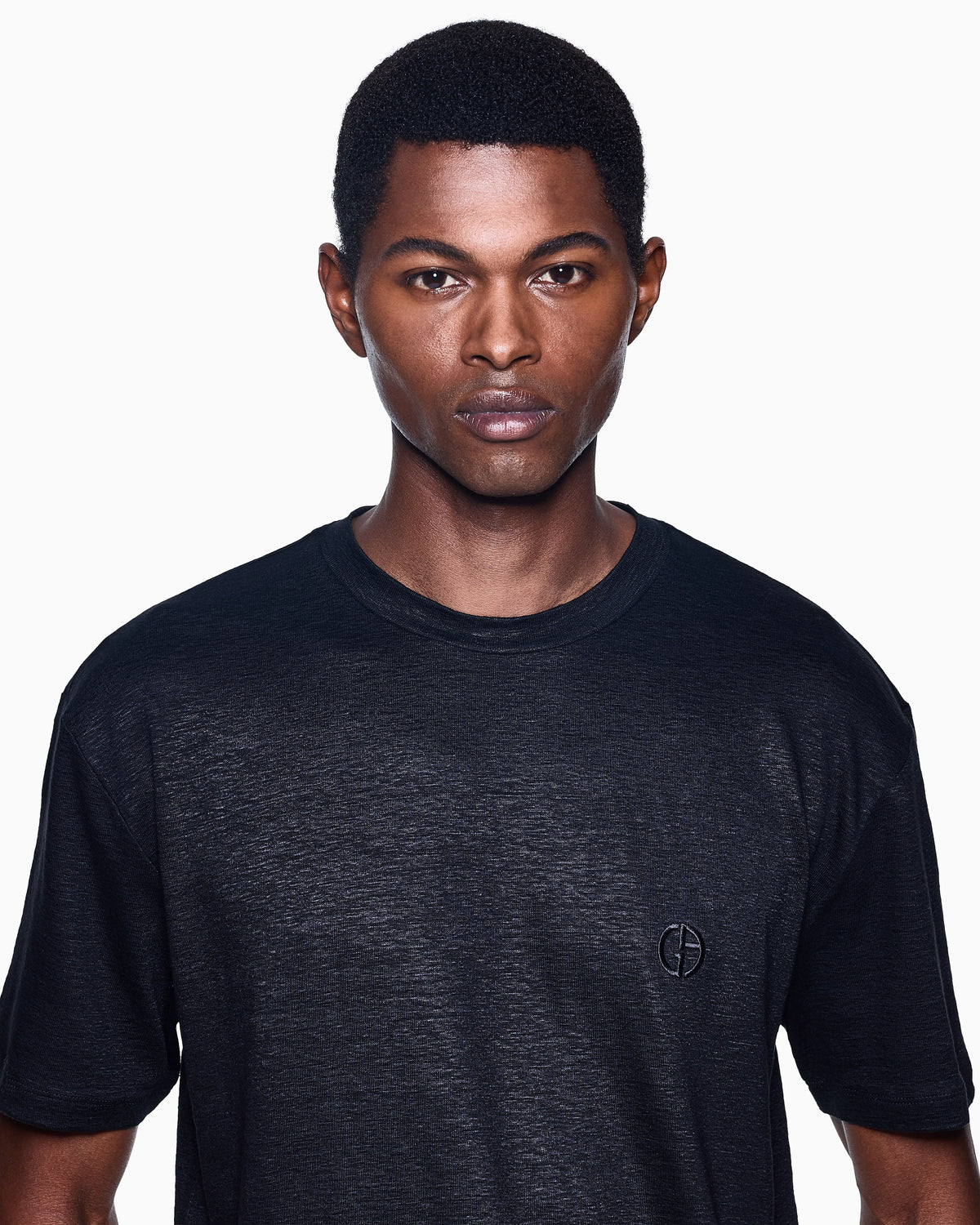 Stretch-linen crew-neck T-shirt