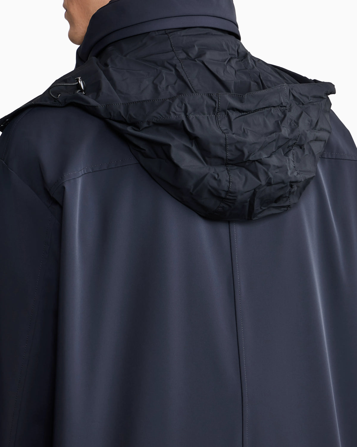 Stretch nylon pea coat
