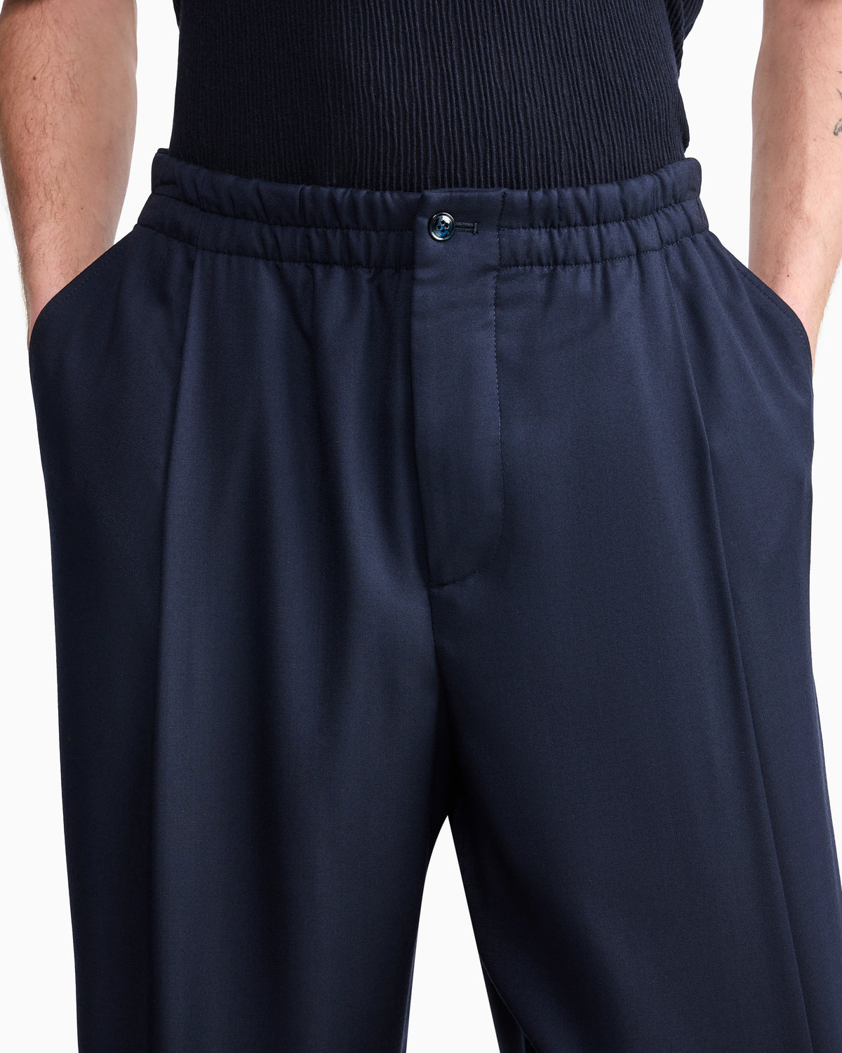 Trousers regular fit in lightweight cashmere twill