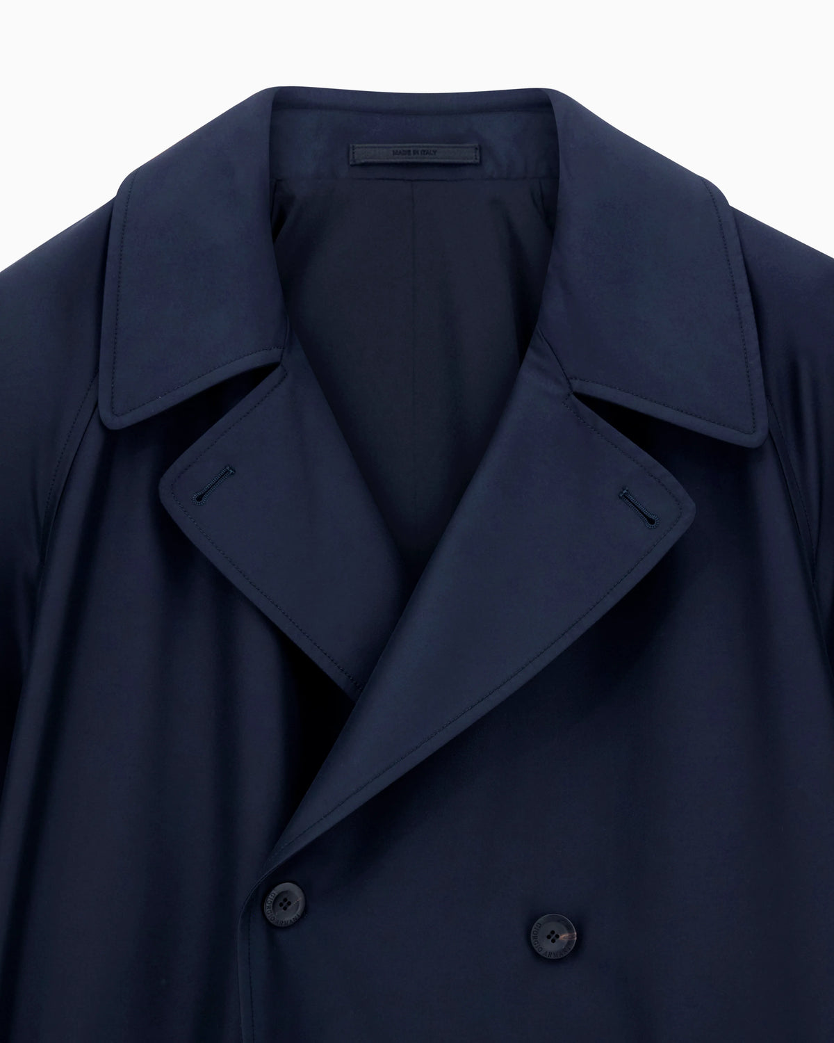 Silk-blend twill trench coat