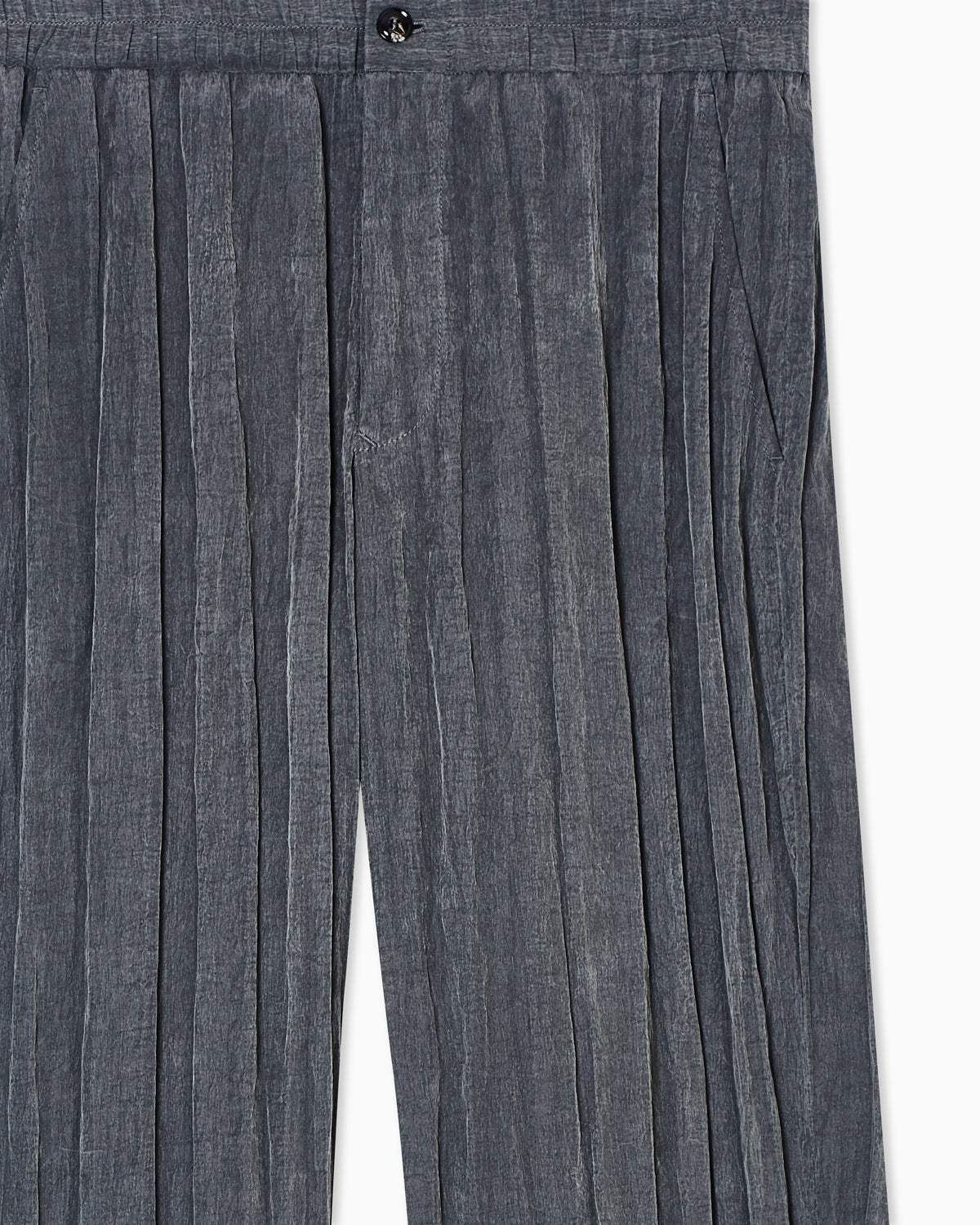 Flat-front trousers in pleated Lyocell and nylon canvas