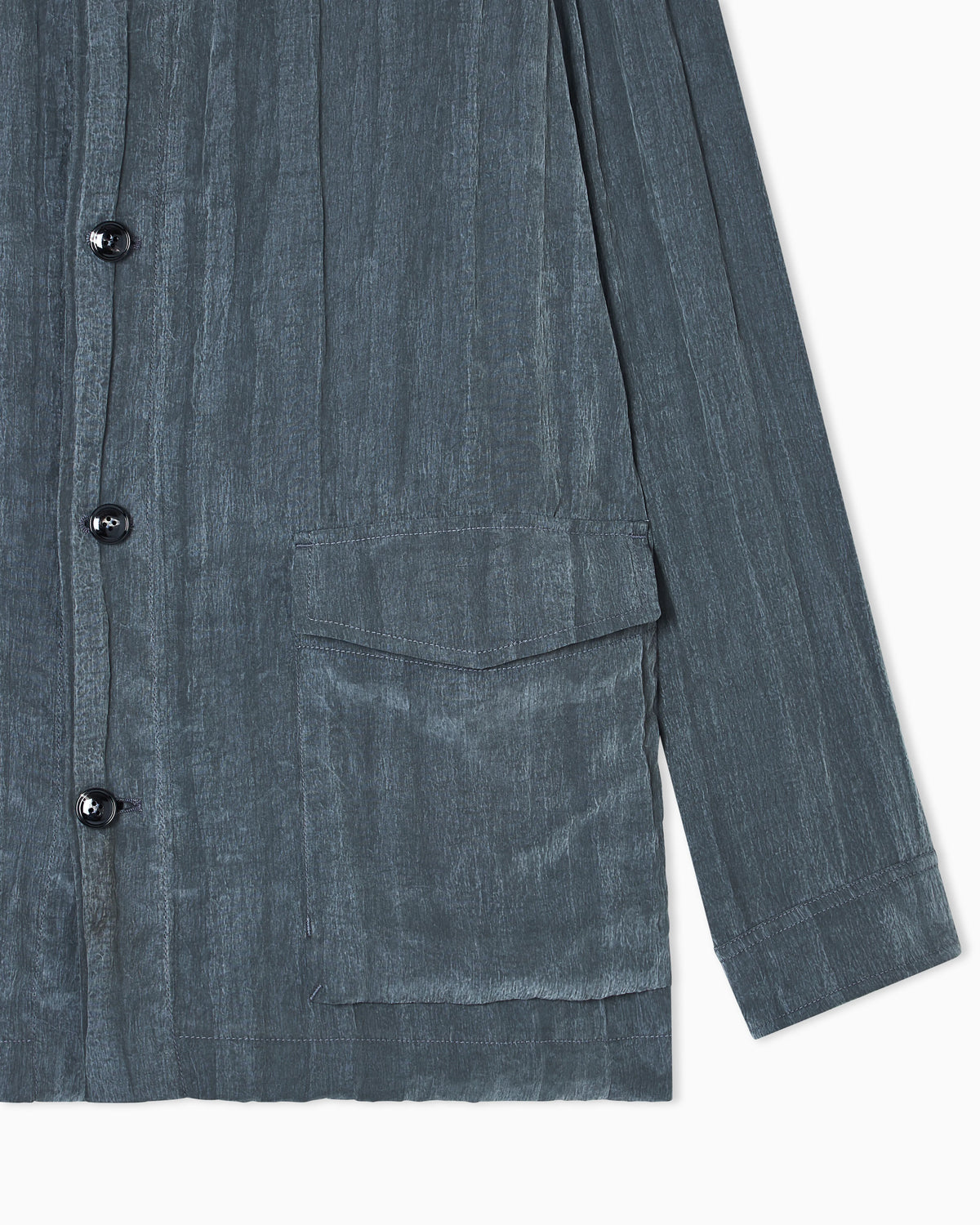 Blouson in pleated Lyocell and nylon canvas
