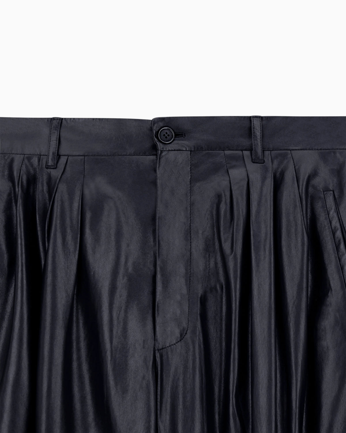 Nappa lambskin pleated trousers