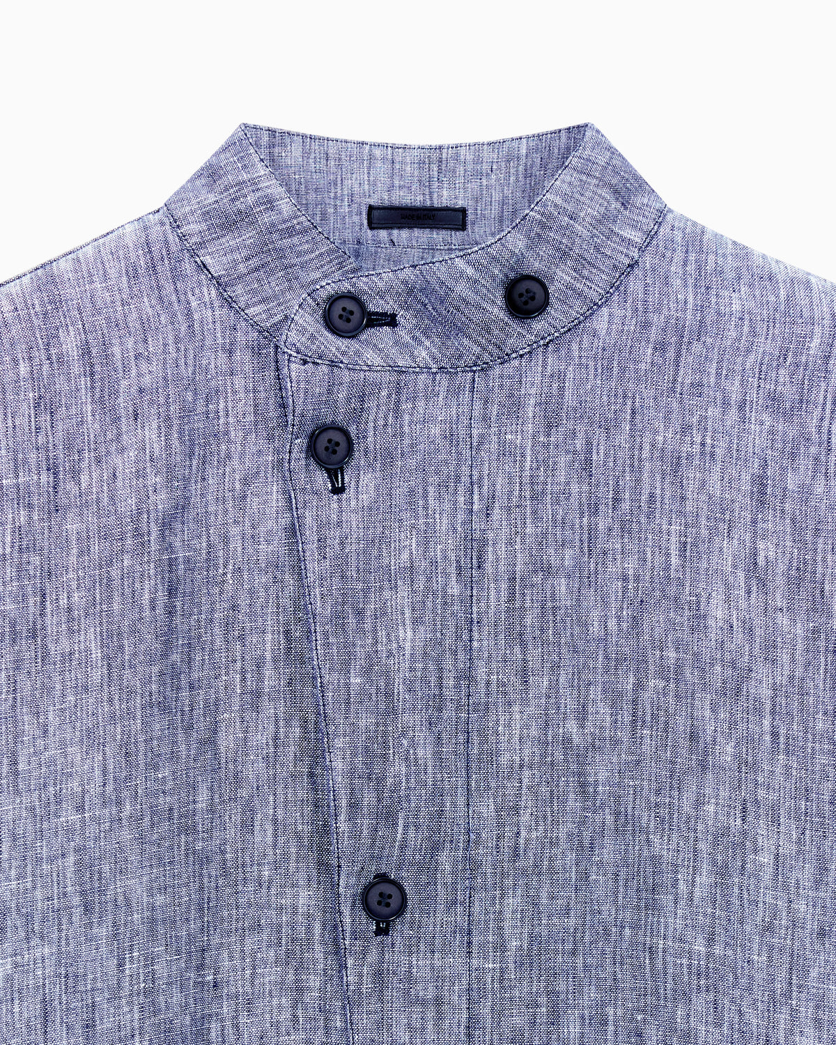 Blouson shirt in mélange linen double canvas