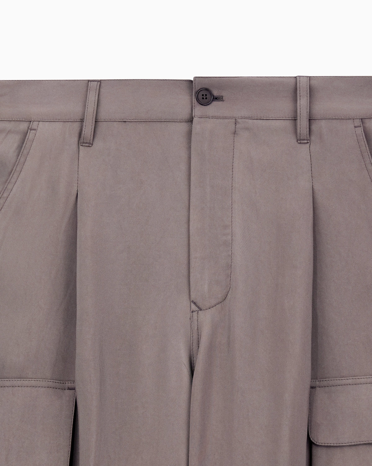 Multi-pocket trousers in faded viscose twill