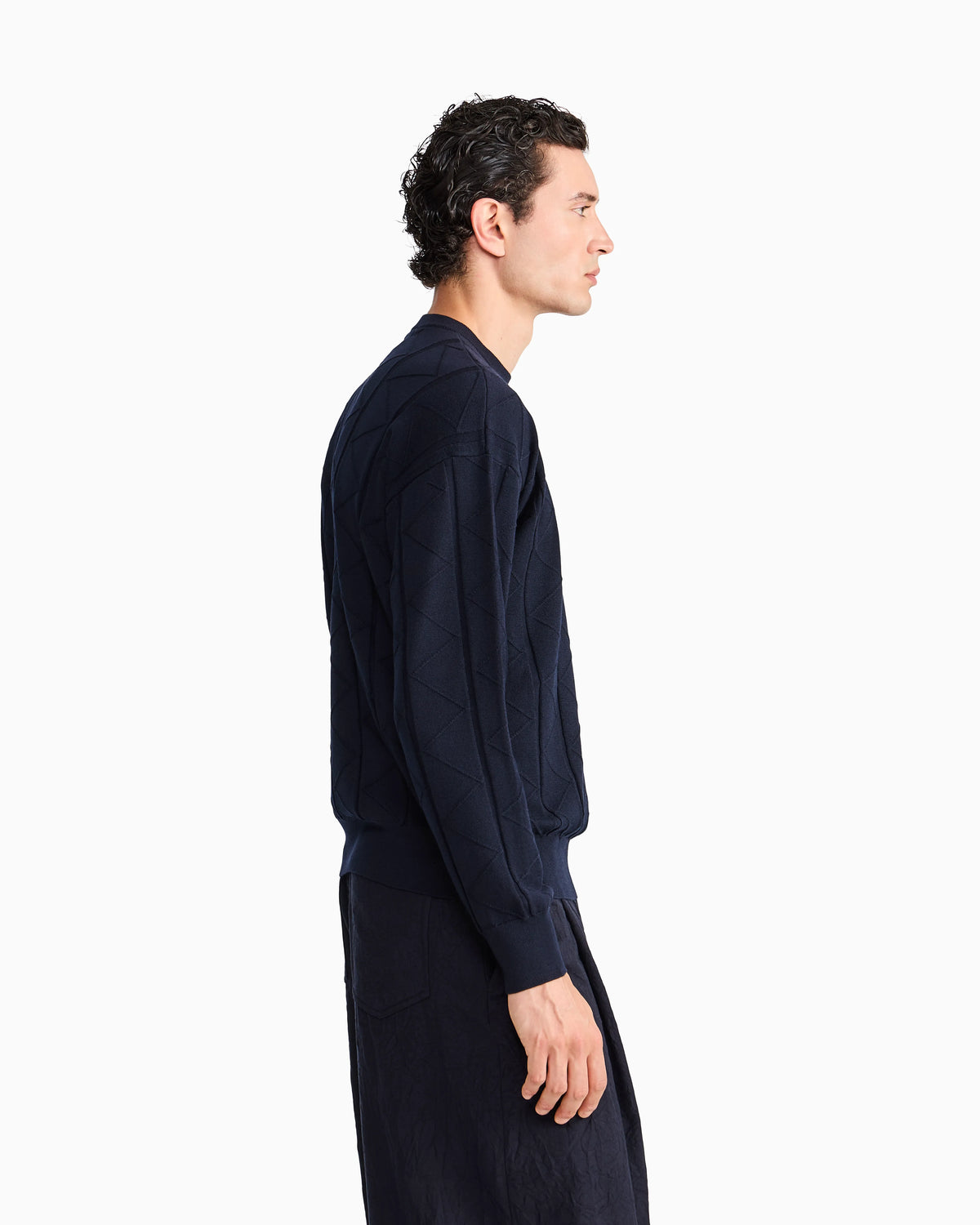 Sweater regular fit chevron virgin wool
