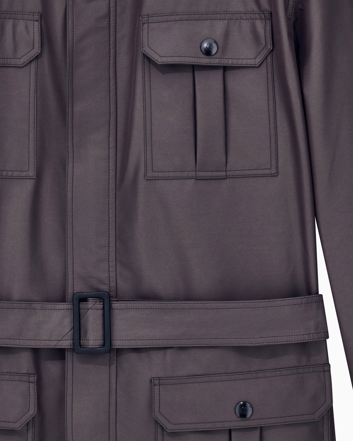 Caban coat regular fit in three-layer silk twill